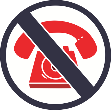 Düz renk retro telefon olmayan çizgi film bir insan tarafından çizilmesine izin verildi