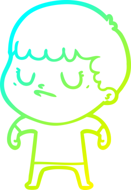 Bir insan tarafından çizilmiş soğuk gradyan çizgi film karakteri.