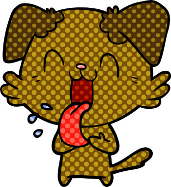 Bir insan tarafından çizilmiş nefes nefese bir köpek.