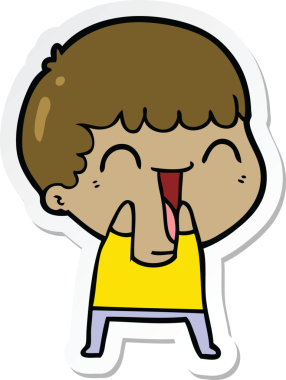 Bir insan tarafından çizilmiş mutlu bir adamın çıkartması.