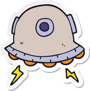 Bir insan tarafından çizilmiş bir UFO çıkartması.