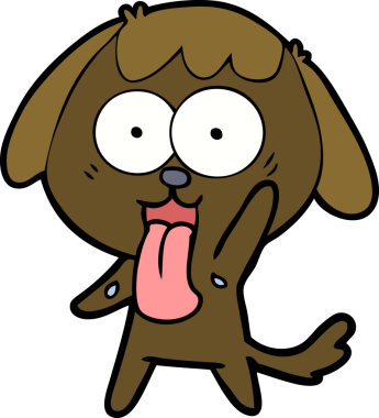 Bir insan tarafından çizilmiş şirin bir çizgi film köpeği.