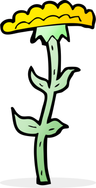 Bir insan tarafından çizilmiş karikatür çiçeği