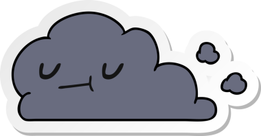 Bir insan tarafından çizilmiş, Kawaii 'nin mutlu bulutunun karikatür çizimi