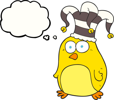 Bir insan tarafından çizilmiş serbest çizim balon karikatür komik kuş