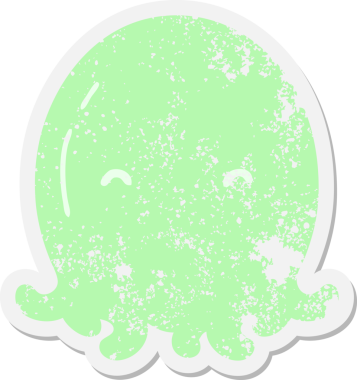 ahtapot grunge etiketi bir insan tarafından çizilmiş.