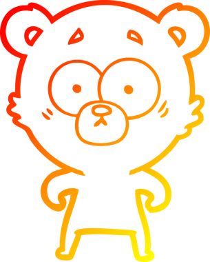 Bir insan tarafından çizilmiş bir ayı çizgi filminin sıcak gradyan çizimi