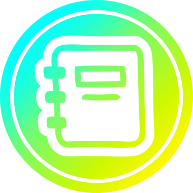 bir insan tarafından çizilmiş havalı gradyan çizgili kitap dairesel simgesine dikkat et