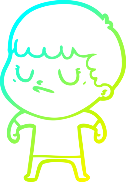 Bir insan tarafından çizilmiş soğuk gradyan çizgi film karakteri.