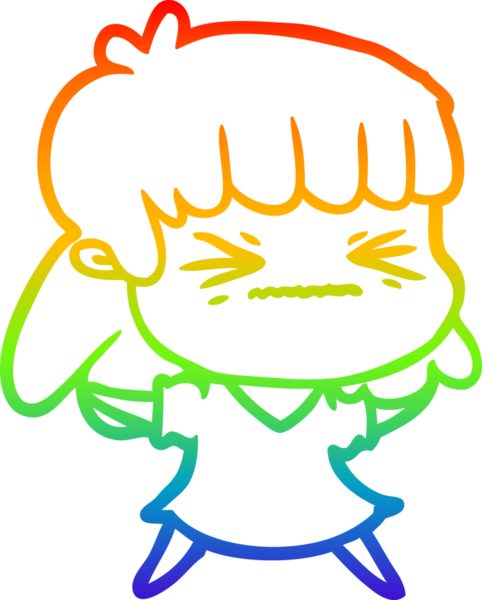 gökkuşağı gradyan çizimi bir insan tarafından çizilmiş bir karikatür kadın