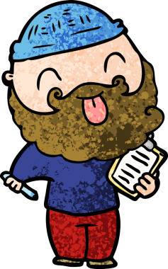 Bir insan tarafından çizilmiş sakallı bir adam.