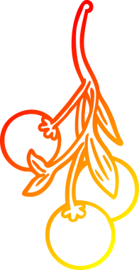 Bir insan tarafından çizilmiş bir ökse otunun sıcak çizgi çizimi