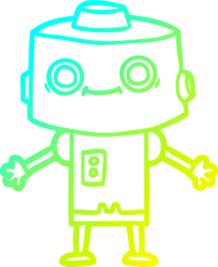 Bir insan tarafından çizilmiş soğuk gradyan robot çizimi