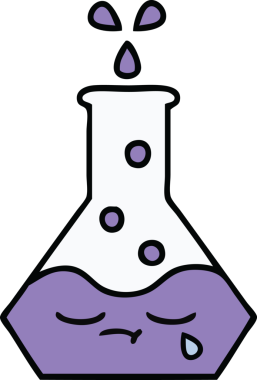 Bir insan tarafından çizilmiş bir deney şişesi çizimi.