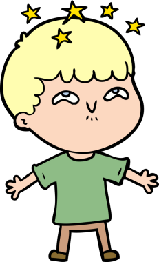 çizgi film bir insan tarafından çizilmiş hayret verici çocuk.