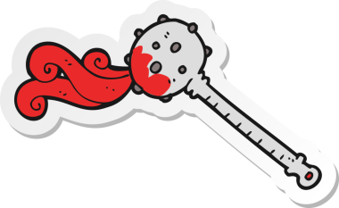 Bir insan tarafından çizilmiş bir ortaçağ topuzu çıkartması.