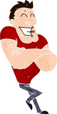 Bir insan tarafından çizilmiş kaslı adam.