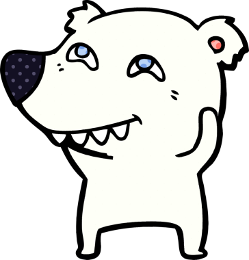 Bir insan tarafından çizilmiş kutup ayısı karikatürü