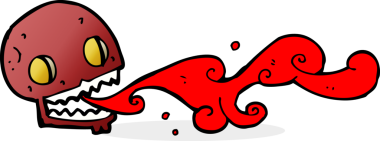 bir insan tarafından çizilmiş iğrenç bir kafatası