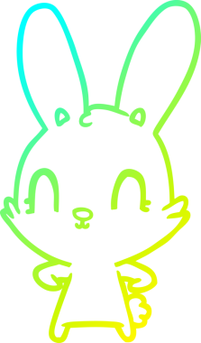 Bir insan tarafından çizilmiş şirin bir çizgi film tavşanı çizimi.