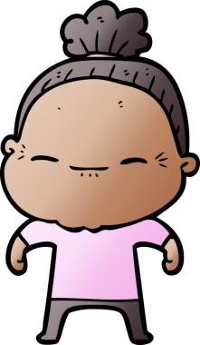 Bir insan tarafından çizilmiş barışçıl yaşlı bir kadın.