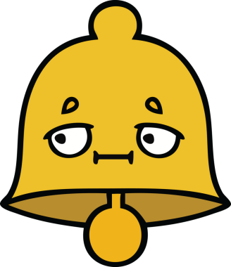 Bir insan tarafından çizilmiş sevimli bir çan karikatürü.