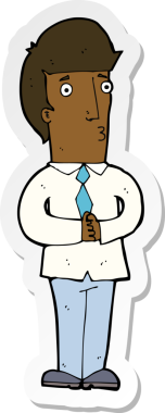 Bir insan tarafından çizilmiş gergin bir adamın çıkartması.