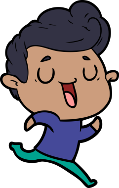 Bir insan tarafından çizilmiş mutlu çizgi film adamı.