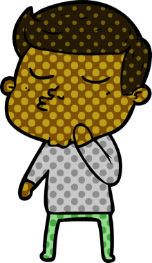 Bir insan tarafından çizilmiş karikatür mankeni adam.