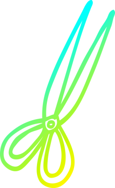 Bir insan tarafından çizilmiş açık makas çizgi çizimi.