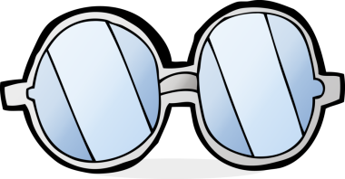 Bir insan tarafından çizilmiş çizgi film gözlükleri.