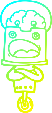 Bir insan tarafından çizilmiş soğuk gradyan robot çizimi