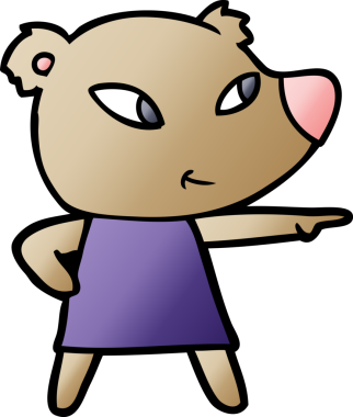 Bir insan tarafından çizilmiş şirin bir çizgi film ayısı.