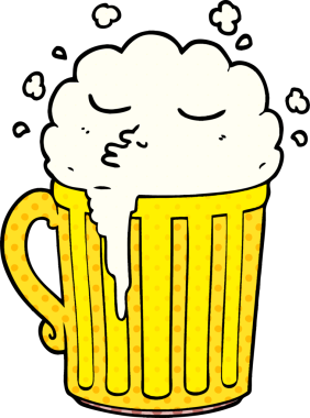 Bir insan tarafından çizilmiş bira kupası.