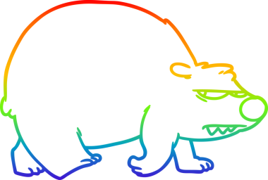 Bir insan tarafından çizilmiş kızgın bir ayının çizimi.