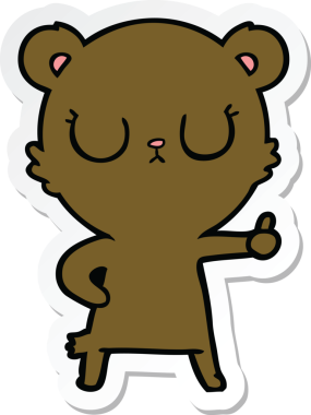 Bir insan tarafından çizilmiş barışçıl bir ayı yavrusunun çıkartması.