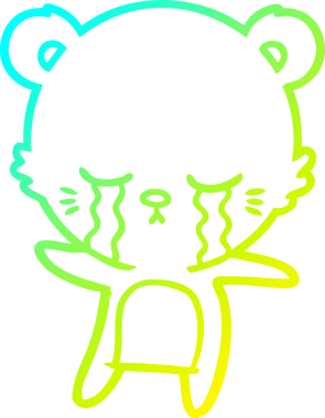 Ağlayan bir kutup ayısının insan tarafından çizilmiş soğuk çizgi çizgisi.