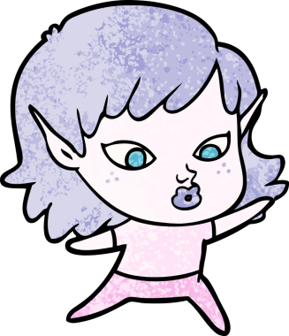 Bir insan tarafından çizilmiş güzel elf kızı.