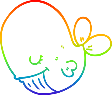 gökkuşağı gradyan çizgisi bir insan tarafından çizilmiş bir karikatür balinası