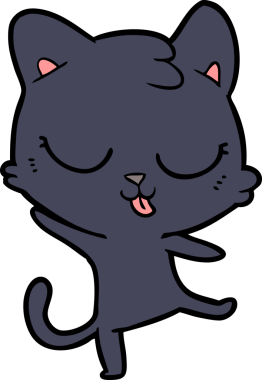 Bir insan tarafından çizilmiş çizgi film kedisi.