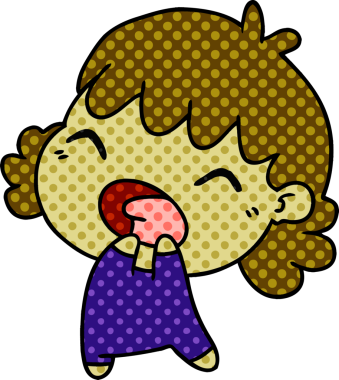 Bir insan tarafından çizilmiş tatlı bir kawai kızının serbest çizimi.