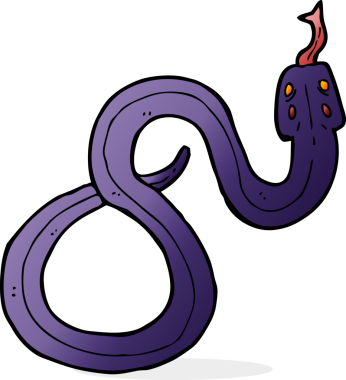 Bir insan tarafından çizilmiş çizgi film yılanı.