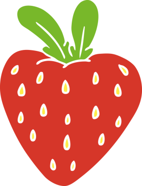 Bir insan tarafından çizilmiş taze bir çileğin karalaması.