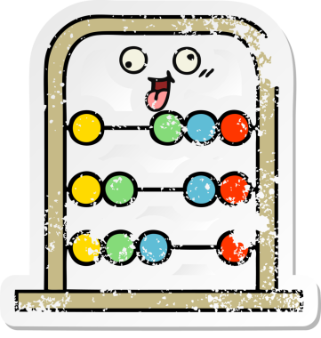 Bir insan tarafından çizilmiş şirin bir abaküsün sıkıntılı çıkartması.