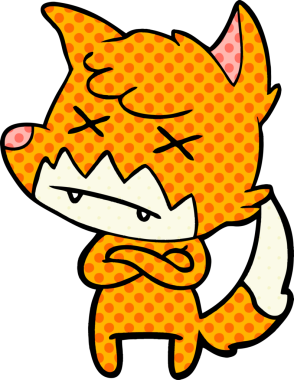 Bir insan tarafından çizilmiş ölü tilki çizgi filmi