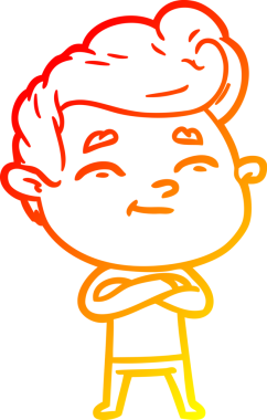 Bir insan tarafından çizilmiş mutlu bir çizgi film karakteri çizimi.