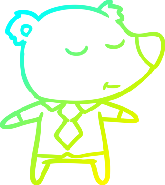 Bir insanın çizdiği tişörtü giyen mutlu bir ayının çizdiği çizgi film.