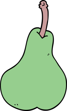 bir insan tarafından çizilmiş sağlıklı bir armut.