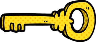 Bir insan tarafından çizilmiş altın karalama anahtarı.