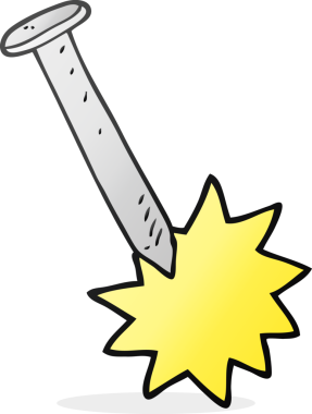 Bir insan tarafından çizilmiş karikatür çivisi.